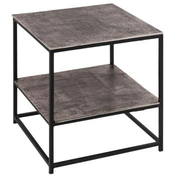 Estila Moderný kovový príručný stolík Farrah v sivej farbe štvorcového tvaru 46cm obrázok