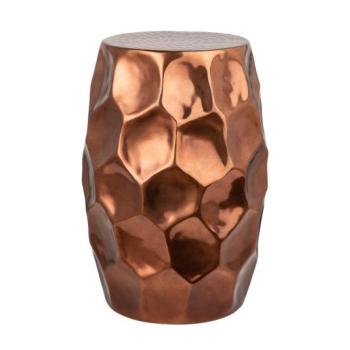 Estila Moderný kruhový príručný stolík Siliguri s medeným povrchom 30cm obrázok