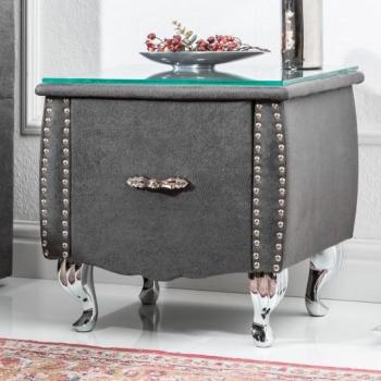 Estila Moderný luxusný nočný stolík Caledonia v sivej farbe 45cm obrázok