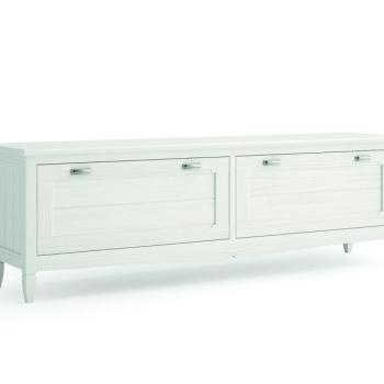 Estila Moderný minimalistický TV stolík Amberes z masívneho dreva so zásuvkami 188cm obrázok