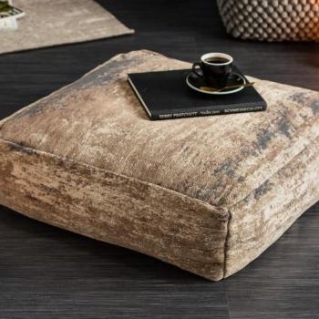 Estila Moderný nízky čalúnený taburet Prakka v zemitých tónoch 70cm obrázok