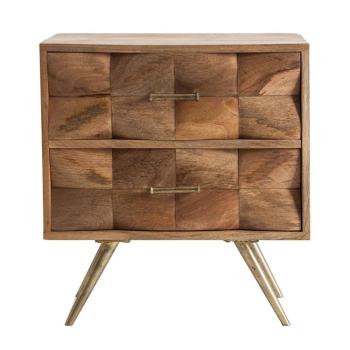 Estila Moderný nočný stolík Duran z brestového dreva 60cm obrázok