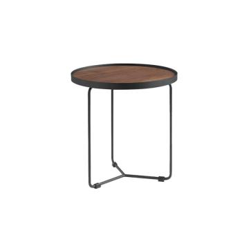 Estila Moderný okrúhly príručný stolík Forma Moderna drevený hnedý 50cm obrázok
