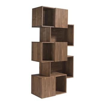 Estila Moderný orechovo hnedý regál Vita Naturale s dvierkami 181cm obrázok