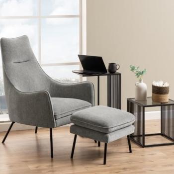 Estila Moderný príručný stolík Industria Marbleux s čiernou kovovou konštrukciou a mramorovou doskou 60cm obrázok