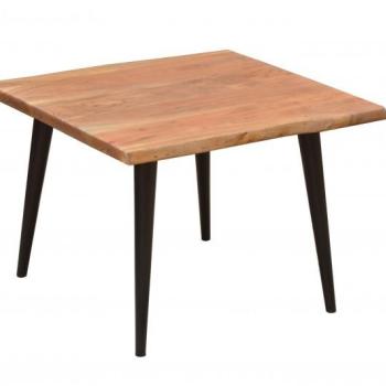 Estila Moderný štvorcový príručný stolík Tacoma z masívu a kovu 60cm obrázok