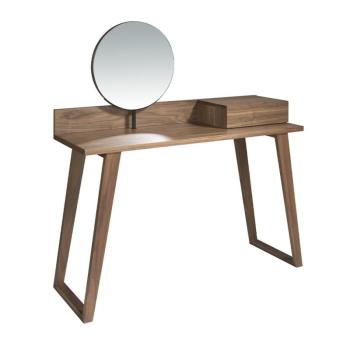 Estila Moderný toaletný stolík Vita Naturale s otočným zrkadlom hnedý 126cm obrázok