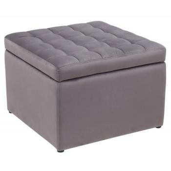 Estila Moderný zamatový taburet Modern Barock v sivom prevedení s úložným priestorom 60cm obrázok