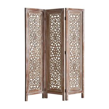 Estila Orientálna zástena Elion z dreva v prírodnej farbe s ornamentálnym vyrezávaním 170cm obrázok