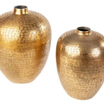 Estila Orientálne vázy Retrivee so zlatým tepaným povrchom 33cm obrázok