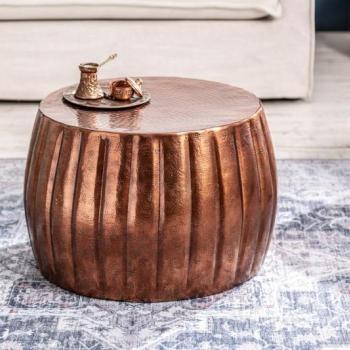 Estila Orientálny okrúhly konferenčný stolík Adassil bronzovej farby 55cm obrázok