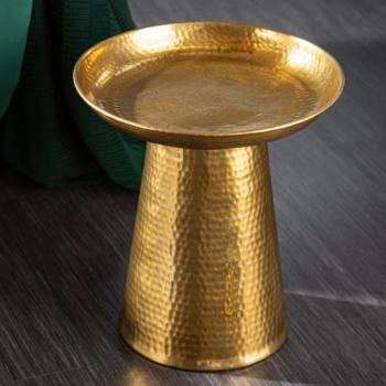 Estila Orientálny príručný stolík Hammerblow zlatej farby s okrúhlou podstavou 45cm obrázok