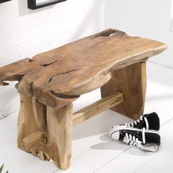 Estila Príručný stolík z teakového dreva Basildon 80cm obrázok