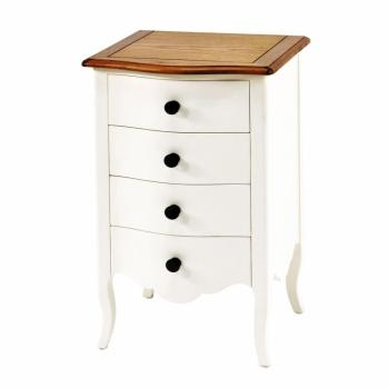 Estila Provensálsky nočný stolík Antibes II masívny biely 75cm obrázok