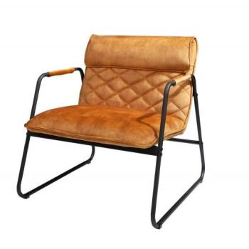 Estila Retro čalúnené horčicové kreslo Fresno s kovovými nohami 79cm obrázok