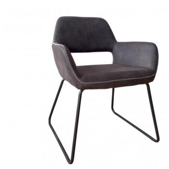 Estila Retro dizajnová sivá stolička Pala s opierkami na ruky 79cm obrázok