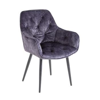 Estila Retro dizajnové čalúnené fialové kreslo Milano s opierkami na ruky 84cm obrázok