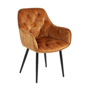 Estila Retro dizajnové čalúnené oranžové kreslo Milano s opierkami na ruky 84cm obrázok