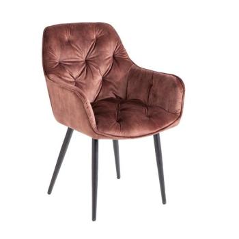 Estila Retro dizajnové hnedé čalúnené kreslo Milano s opierkami na ruky 84cm obrázok