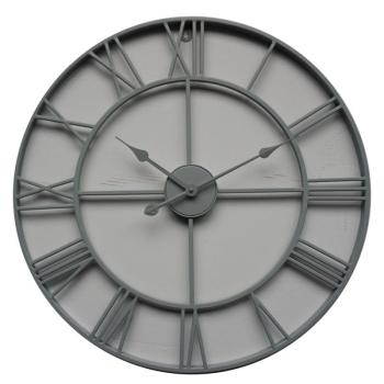 Estila Retro dizajnové nástenné hodiny Edon z kovu v sivej farbe 70cm obrázok