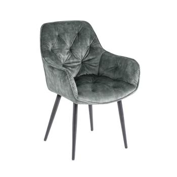 Estila Retro dizajnové šedozelené čalúnené kreslo Milano s opierkami na ruky 84cm obrázok