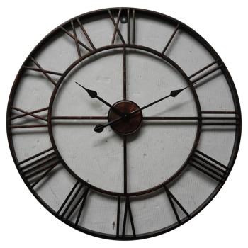 Estila Retro nástenné kruhové hodiny Edon z kovu bronzovej farby 70cm obrázok