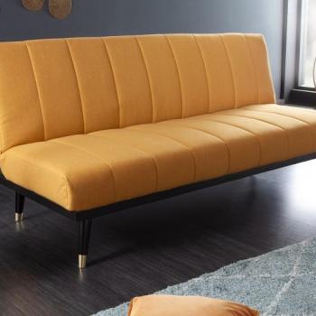 Estila Retro sedačka Taxil žltej farby s čiernymi nožičkami 180cm obrázok