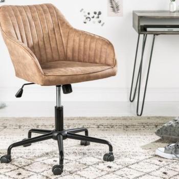 Estila Retro štýlové kancelárske kreslo Anica v svetlohnedej farbe 60cm obrázok