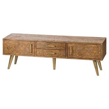 Estila Retro TV stolík HAVANA ORO na nožičkách zlatej farby 160cm obrázok