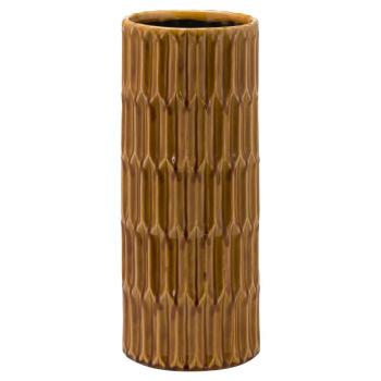 Estila Retro vkusný žltý keramický stojan na dáždniky Orazo II s reliéfnym vzorom 46cm obrázok