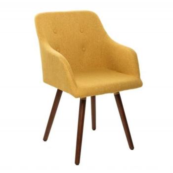 Estila Retro žltá stolička Scandinavia s drevenými nohami 85cm obrázok