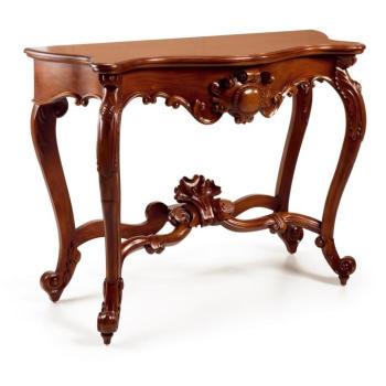 Estila Rustikálna chippendale konzola M-Vintage z masívneho mahagónového dreva 129cm obrázok