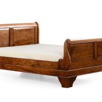 Estila Rustikálna luxusná manželská posteľ M-VINTAGE z masívneho dreva s vyrezávanými nožičkami 165cm obrázok