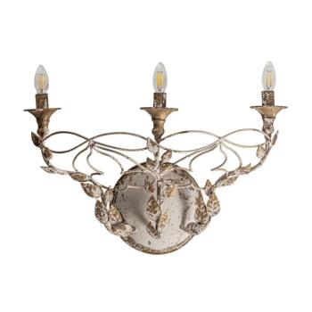 Estila Rustikálna nástenná lampa Cerebea II s kovovou konštrukciou s vintage patinou a florálnym zdobením 40cm obrázok