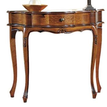 Estila Rustikálny luxusný konzolový stolík Clasica z masívneho dreva hnedej farby s ornamentálnym zdobením 88cm obrázok