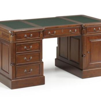 Estila Rustikálny pracovný stolík M-VINTAGE z masívu so zásuvkami 160cm tmavohnedý obrázok