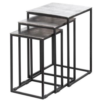 Estila Sada troch industriálnych príručných stolíkov FARRAH 61cm obrázok