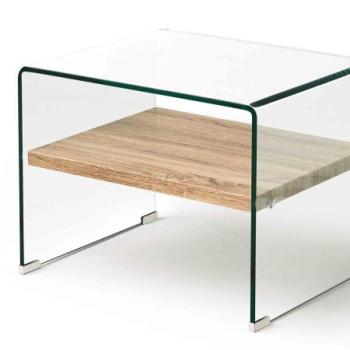 Estila Sklenený moderný príručný stolík Alize 63cm obrázok