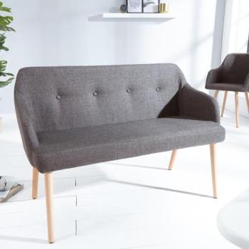 Estila Štýlová lavica Scandinavia 116cm tmavosivá obrázok