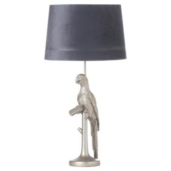 Estila Štýlová stolná lampa Percy The Parrot v striebornej farbe so sivým tienidlom 74cm obrázok