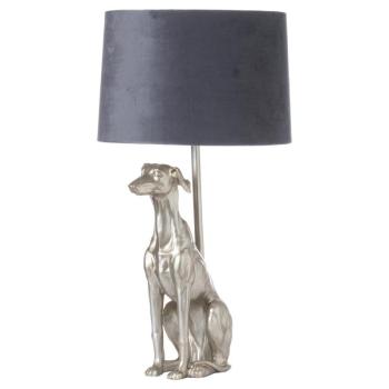 Estila Štýlová stolná lampa Vipet William v striebornej farbe so sivým tienidlom 72cm obrázok