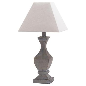 Estila Štýlová Vidiecka stolná lampa Woody z masívu s off white bielym hranatým tienidlom 53cm obrázok