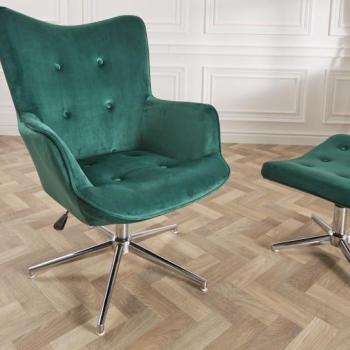 Estila Štýlové moderné kreslo Deventry Emerald zo zamatu obrázok