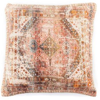 Estila Štýlový etno vankúš Imre Orange s bavlneným poťahom oranžovej farby s ornamentálnym zdobením 45cm obrázok