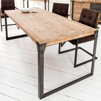 Estila Štýlový industriálny jedálenský stôl z masívu Factory 160cm obrázok