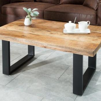 Estila Štýlový industriálny konferenčný stolík z masívu Steele Craft 100cm mango obrázok