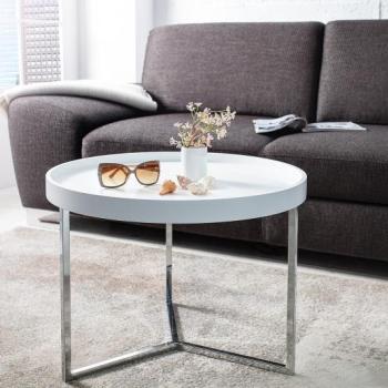 Estila Štýlový konferenčný stolík Modul 60 cm biela, strieborná obrázok