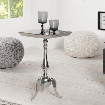 Estila Štýlový luxusný odkladací stolík Jardin 55cm strieborný obrázok