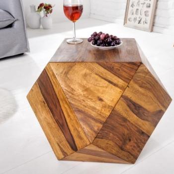 Estila Štýlový masívny konferenčný stolík Ronan v tvare diamantu z palisandrového dreva hnedej farby 42cm obrázok