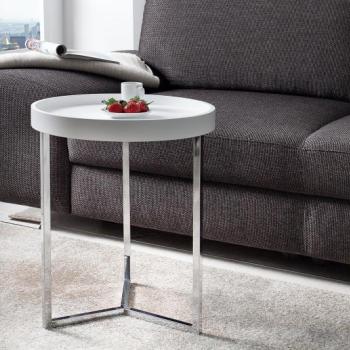 Estila Štýlový príručný stolík Modul 40cm biela/strieborná obrázok